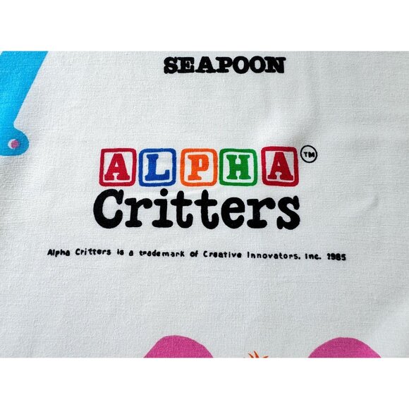 Vintage 80s Alpha Critters flat/top sheet, twin size bed, juvenile TV series - Picture 3 of 10